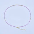 24K Gold plated Pink Quartz Multifaceted Crystal Gemstone 18 Inch Necklace | WA - 2875 