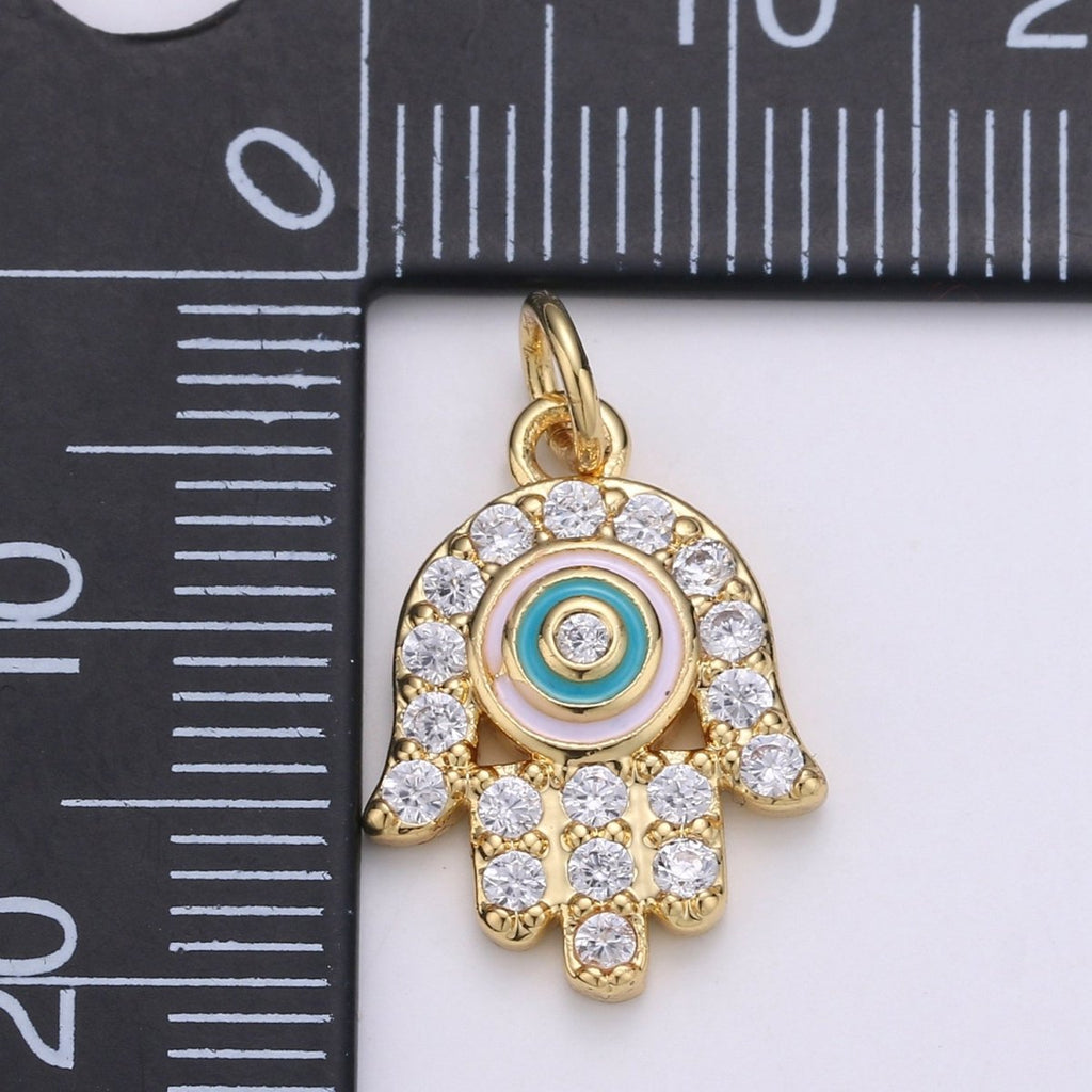 24K Gold plated Pink Tosca Palm Charm D-907 - DLUXCA