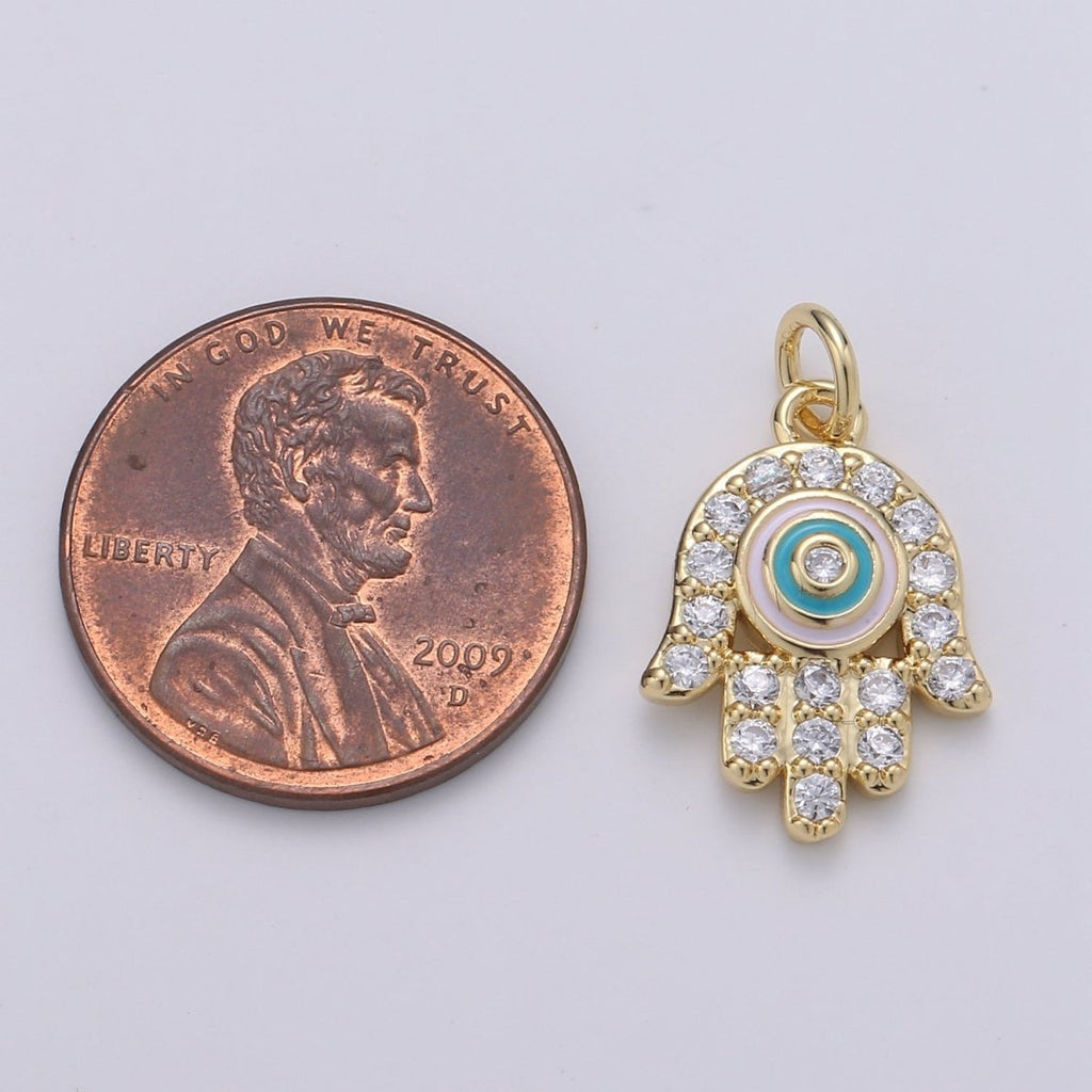 24K Gold plated Pink Tosca Palm Charm D-907 - DLUXCA
