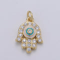 24K Gold plated Pink Tosca Palm Charm D-907 - DLUXCA