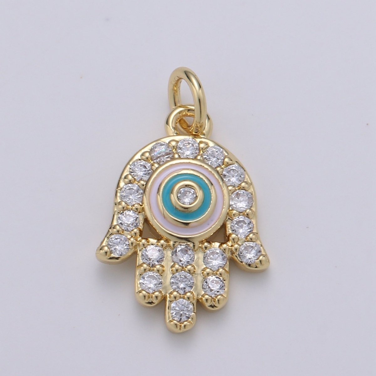 24K Gold plated Pink Tosca Palm Charm D-907 - DLUXCA