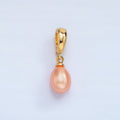 24K Gold plated Pink, White Freshwater Pearl Snap Latch Bail Pendant | P1900 P1901