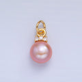 24K Gold plated Pink, White, Purple Freshwater Pearl CZ Charm | P1920 - P1922