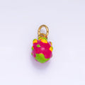24K Gold plated Pomegranate Fruit Enamel Charm | W004 - DLUXCA