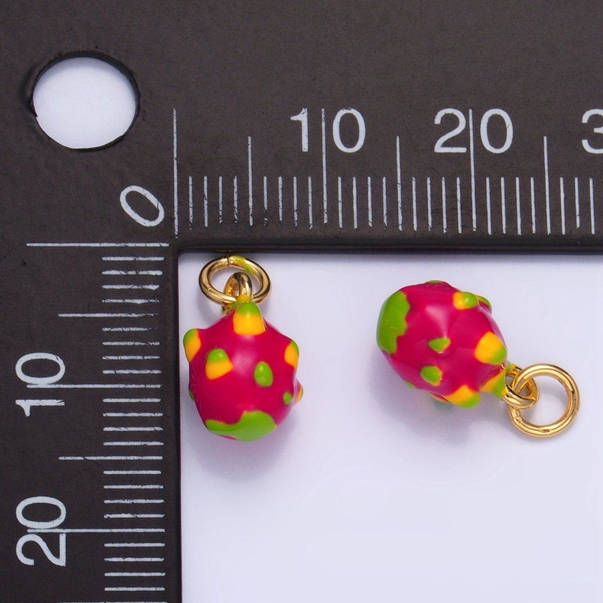 24K Gold plated Pomegranate Fruit Enamel Charm | W004 - DLUXCA