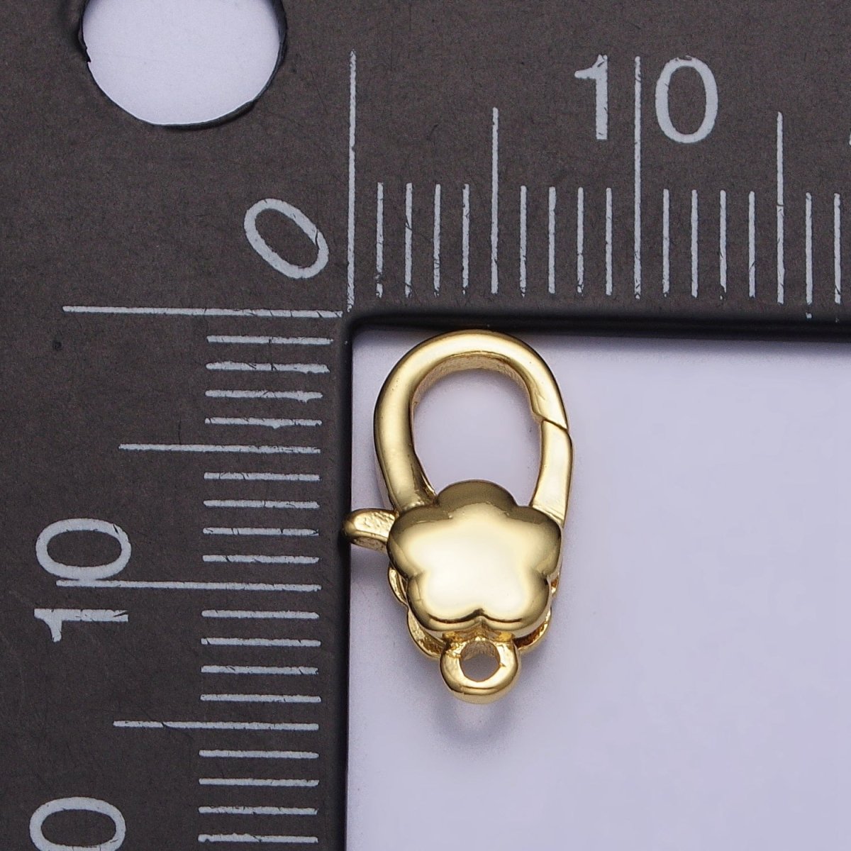 24K Gold plated Puffed Flower Oval Lobster Clasps Closure Supply in Gold & Silver | Z-125 Z-126 - DLUXCA