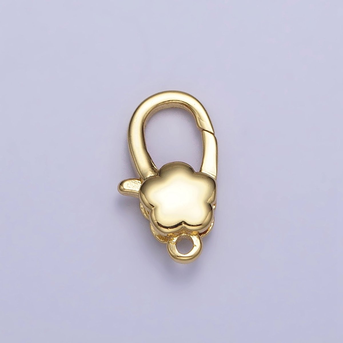 24K Gold plated Puffed Flower Oval Lobster Clasps Closure Supply in Gold & Silver | Z-125 Z-126 - DLUXCA