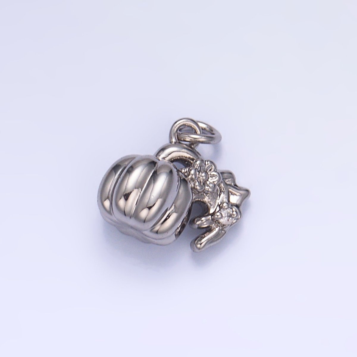 24K Gold plated Pumpkin Flower Fruit 3D Multidimensional Charm in Gold & Silver | W358