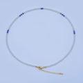 24K Gold plated Purple Shell Pearl Gemstone Bead 17 Inch Necklace | WA - 2957 