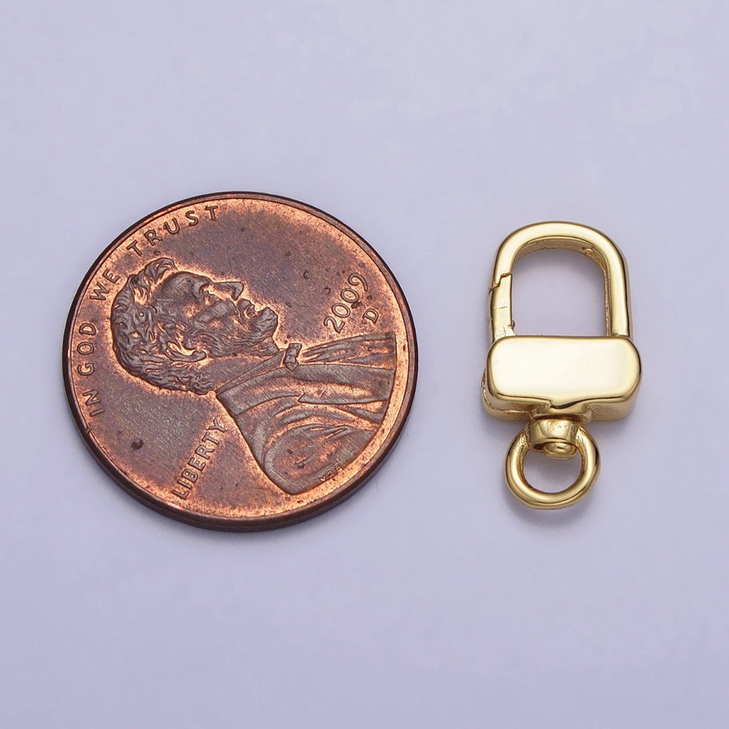 24K Gold plated Push Gate Triggerless Rectangular Swivel Closure Supply in Gold & Silver | Z-113 Z-114 - DLUXCA