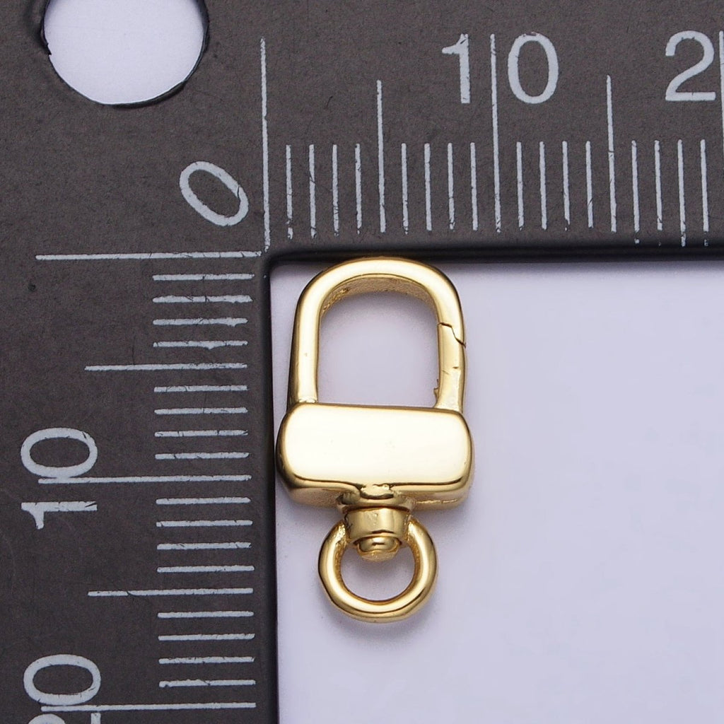 24K Gold plated Push Gate Triggerless Rectangular Swivel Closure Supply in Gold & Silver | Z-113 Z-114 - DLUXCA