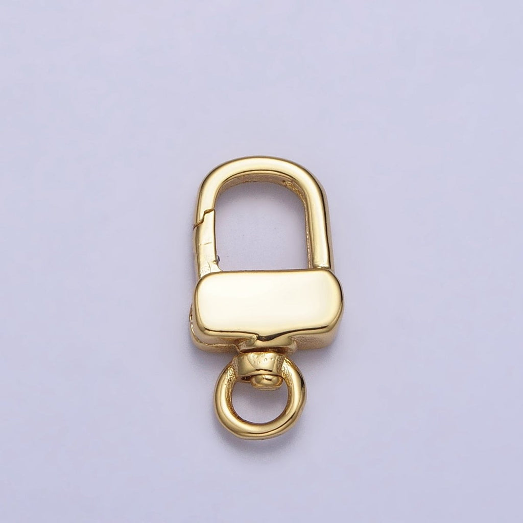 24K Gold plated Push Gate Triggerless Rectangular Swivel Closure Supply in Gold & Silver | Z-113 Z-114 - DLUXCA