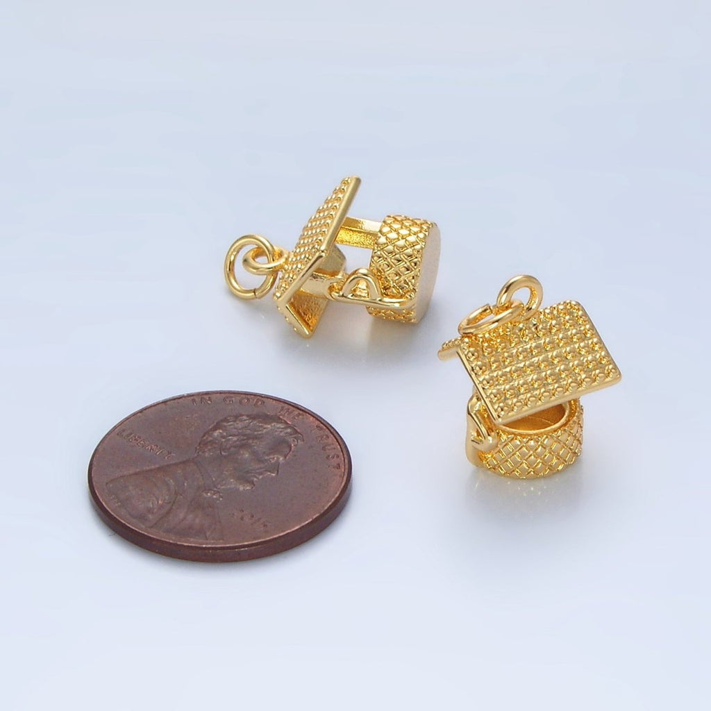 24K Gold plated Quilled Water Well Construction Multidimensional Charm | X912 - DLUXCA