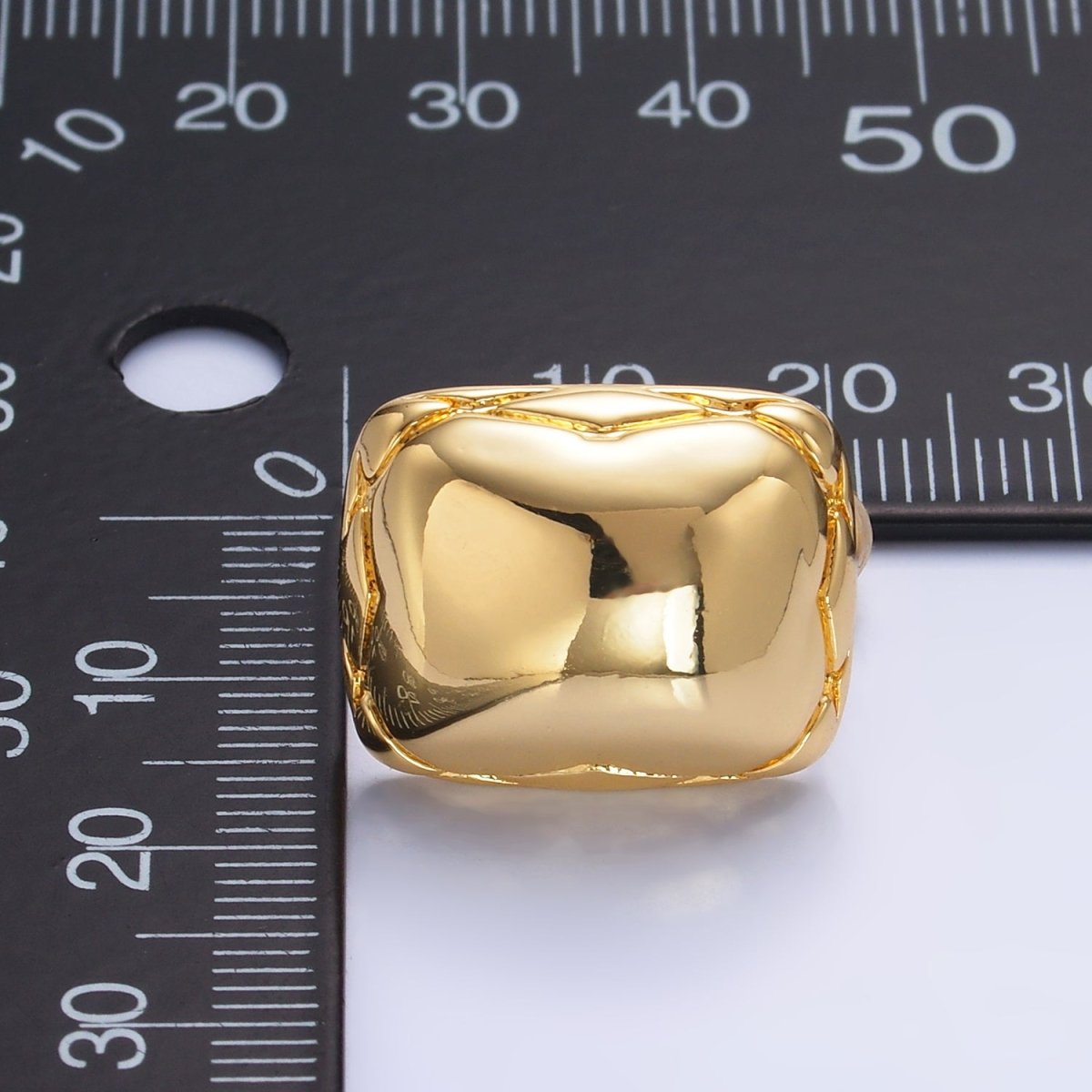 24K Gold plated Quilted Rectangular Stud Earrings in Gold & Silver | AB901 AB902 