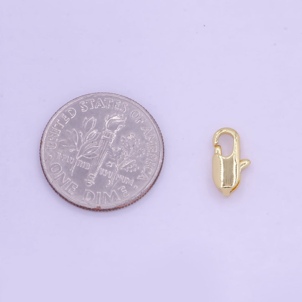 24K Gold plated Rectangular 10.3mm x 5.3mm Lobster Clasps Closure Supply L-845 - DLUXCA