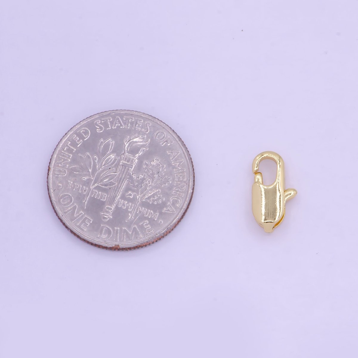 24K Gold plated Rectangular 10.3mm x 5.3mm Lobster Clasps Closure Supply L-845 - DLUXCA