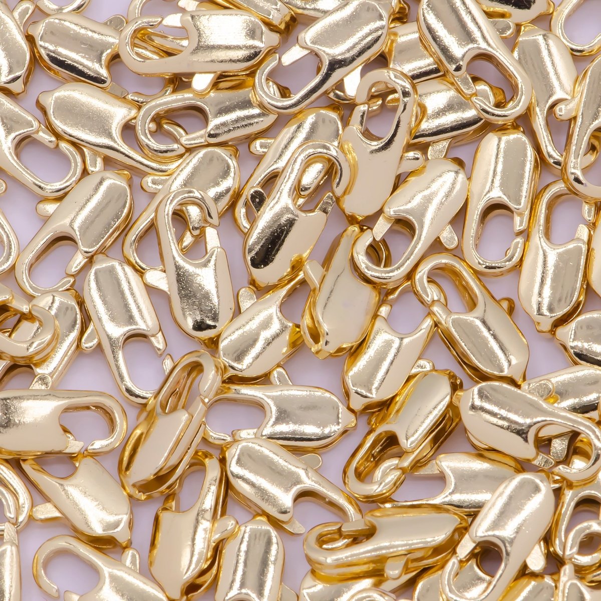 24K Gold plated Rectangular 10.3mm x 5.3mm Lobster Clasps Closure Supply L-845 - DLUXCA
