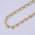 24K Gold plated Rectangular Designed Chain, Rectangle 10X7mm Anchor Chain with 3mm Figure Eight 8 Link, Unfinished Chain For Jewelry Making | ROLL-650 Clearance Pricing - DLUXCA