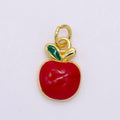 24K Gold plated Red Apple Fruit Charm D - 928 - DLUXCA