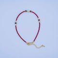 24K Gold plated Red Carnelian Shell Pearl Gemstone 9.5 Inch Bracelet | WA - 2955 