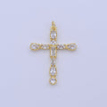 24K Gold plated Religious Cross Clear Cubic Zirconia Pendant Religious Jewelry | C-866 - DLUXCA