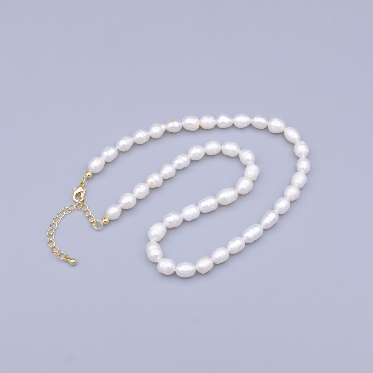 24K Gold plated Ringed Freshwater Pearl 14 Inch Choker Necklace | WA - 2913 