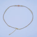 24K Gold plated Rose Quartz Gemstone Bead 17 Inch Necklace | WA - 2964 - DLUXCA