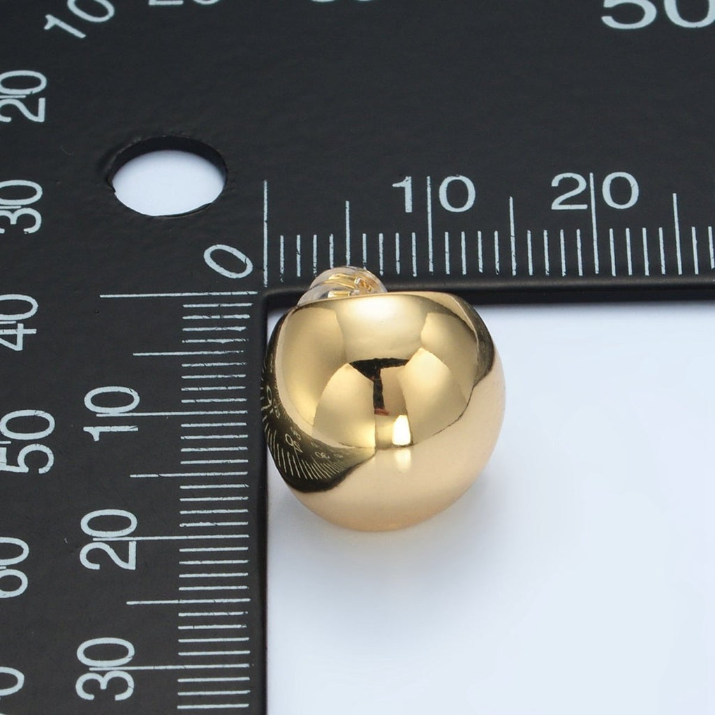 24K Gold plated Round Dome Mini Stud Earrings | AD632 - DLUXCA