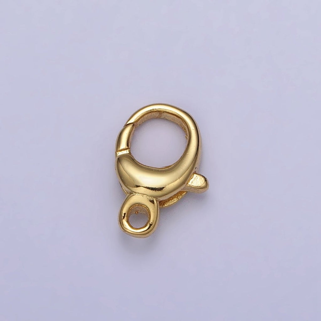 24K Gold plated Rounded Oval Jewelry Lobster Clasps Closure Supply in Gold & Silver | Z-145 Z-146 - DLUXCA