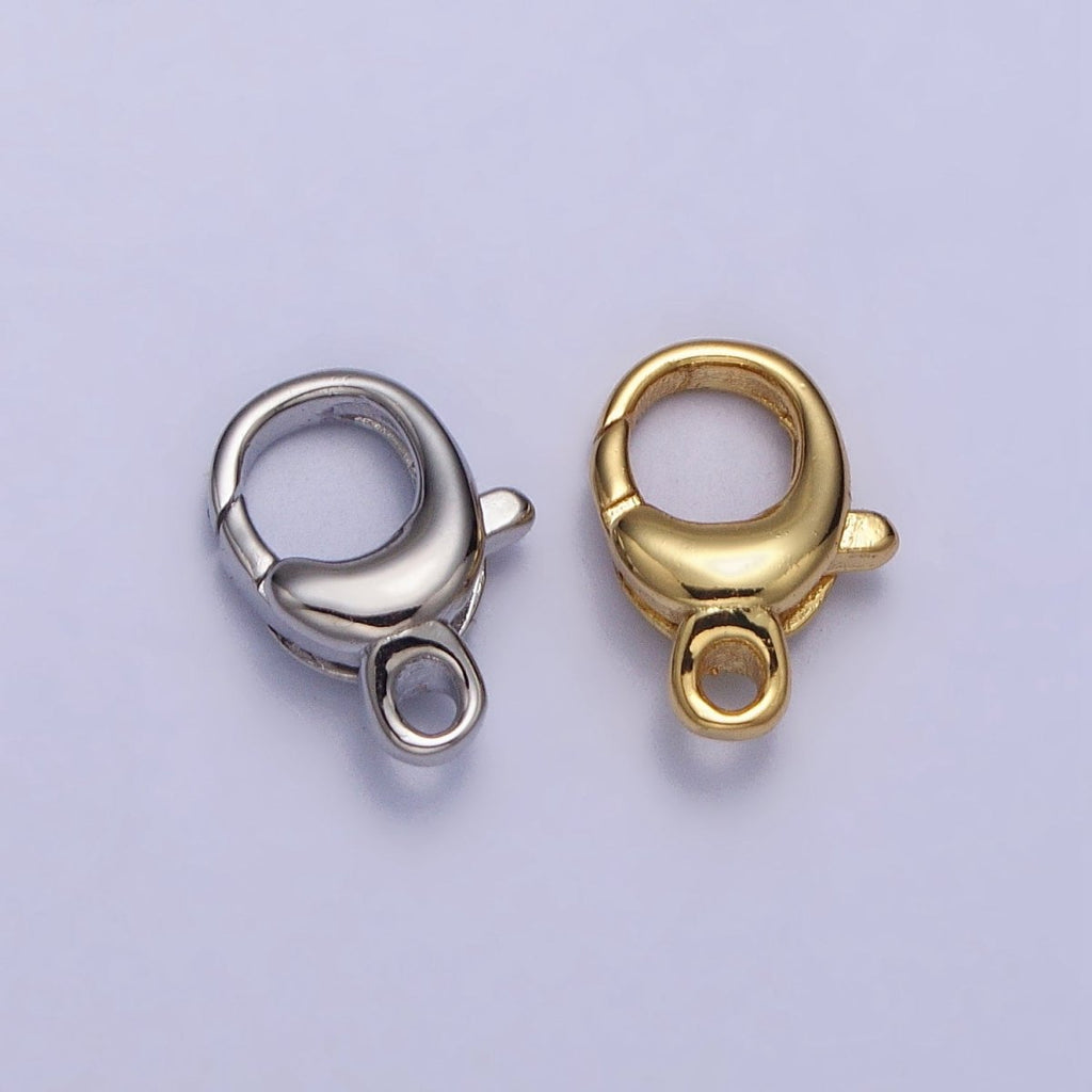 24K Gold plated Rounded Oval Jewelry Lobster Clasps Closure Supply in Gold & Silver | Z-145 Z-146 - DLUXCA