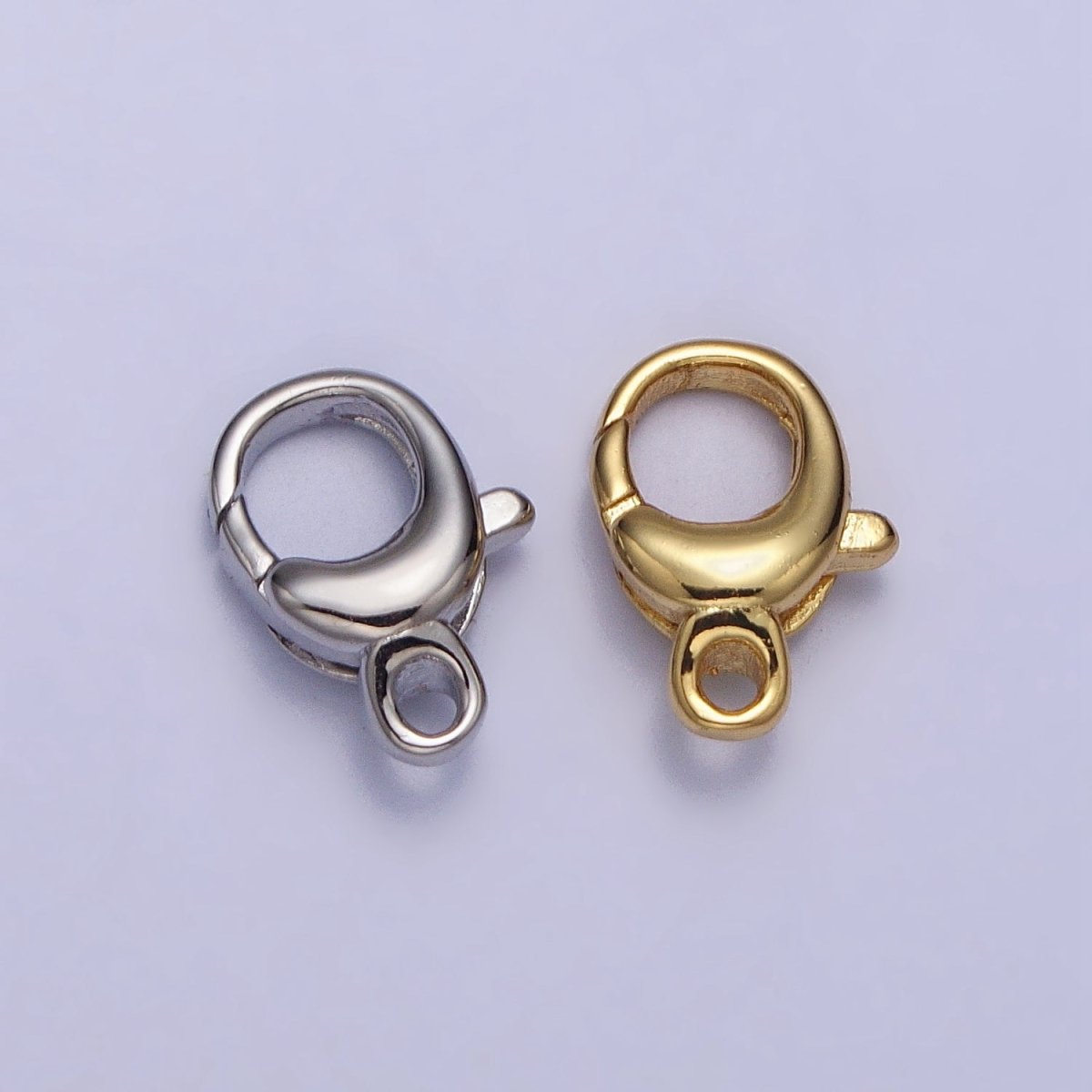 24K Gold plated Rounded Oval Jewelry Lobster Clasps Closure Supply in Gold & Silver | Z-145 Z-146 - DLUXCA