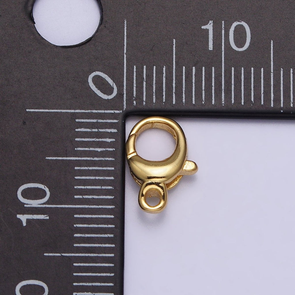 24K Gold plated Rounded Oval Jewelry Lobster Clasps Closure Supply in Gold & Silver | Z-145 Z-146 - DLUXCA