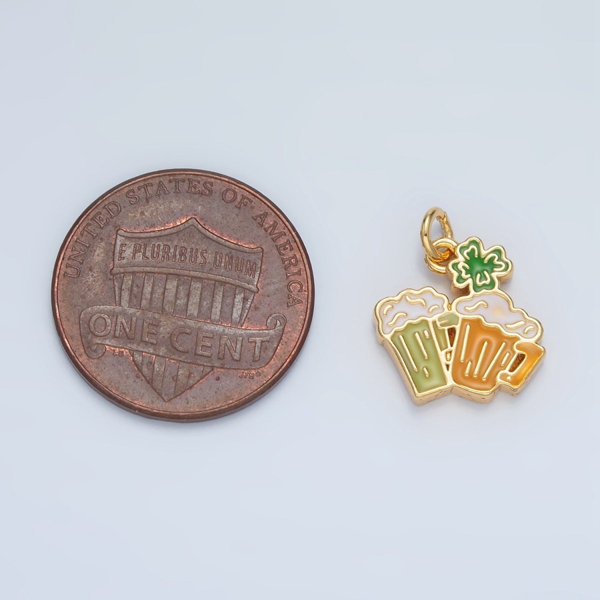 24K Gold plated Saint Patrick's Day Beer Alcohol Drink Charm in Gold & Silver | N873
