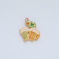 24K Gold plated Saint Patrick's Day Beer Alcohol Drink Charm in Gold & Silver | N873