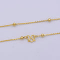 24K Gold plated Satellite Chain Necklace, 17.5 Inch Cable Chain Necklace, Dainty 1.2mm Ball Necklace w/ M Clasp | WA-471 Clearance Pricing - DLUXCA