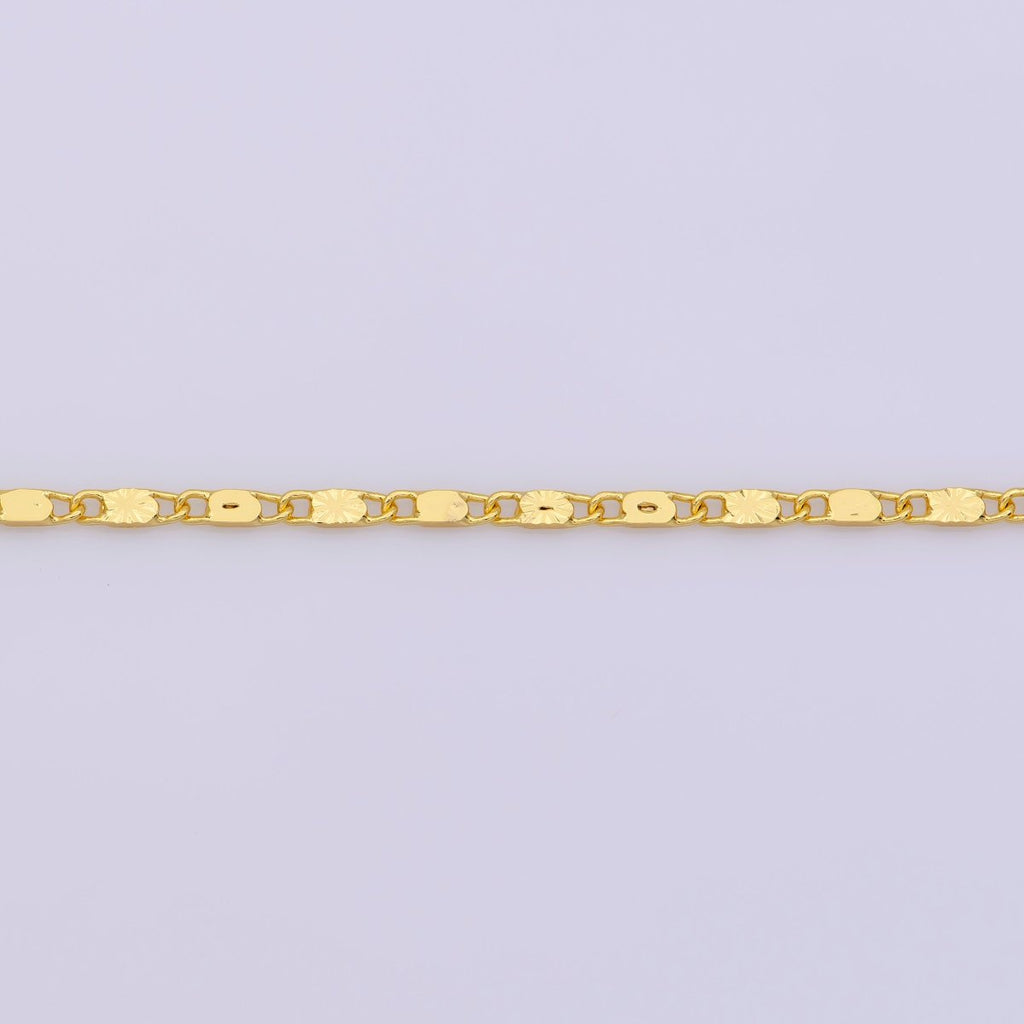 24K Gold plated Scroll Chain Necklace, 17.7 inch Designed Finished Chain For Jewelry Necklace Making, Dainty 1.5mm Designed Necklace w/ Lobster Clasps | CN-776  Clearance Pricing