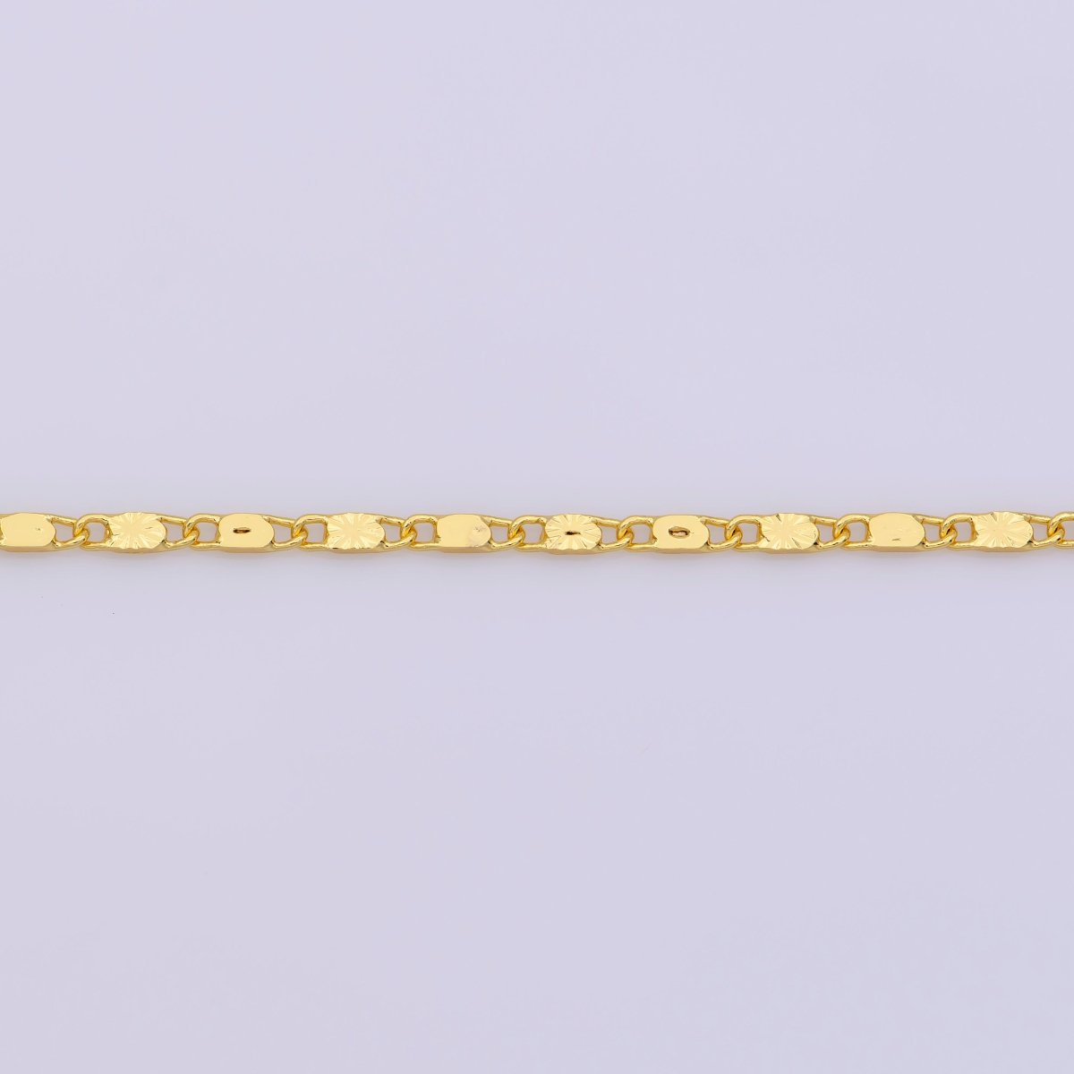24K Gold plated Scroll Chain Necklace, 17.7 inch Designed Finished Chain For Jewelry Necklace Making, Dainty 1.5mm Designed Necklace w/ Lobster Clasps | CN-776  Clearance Pricing