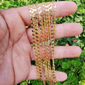 24K Gold plated Scroll Necklace, 23.8 inch Layering Gold Designed Chain Necklace, Dainty 1.9mm Designed Necklace w/ Lobster Clasps | CN-891 Clearance Pricing - DLUXCA