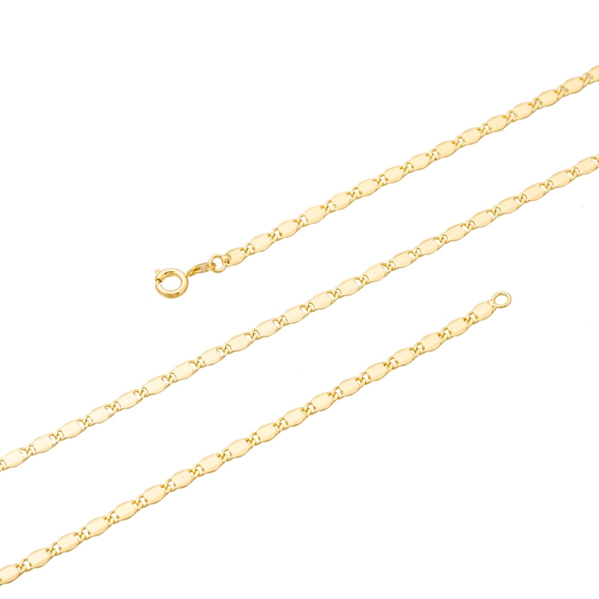 24K Gold plated Scroll Necklace Chain, 23.5 inch Designed Finished Chain Necklace For Jewelry Making, 3.1mm Width Designed Necklace w/ Spring Ring | CN-169 Clearance Pricing - DLUXCA