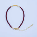 24K Gold plated Shell Pearl Bead Carnelian Gemstone 7.5 Bracelet | WA - 2879 