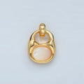 24k Gold plated Shell Pearl Bezel Can Opener Charm | D699 - DLUXCA