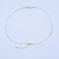 24K Gold plated Shell Pearl Clear Multifaceted Crystal Gemstone 18 Inch Necklace | WA - 2877 