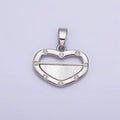 24K Gold plated Shell Pearl Half Open Heart Screw Pendant in Gold & Silver | AA564 AA565