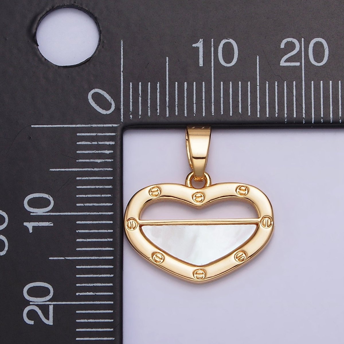 24K Gold plated Shell Pearl Half Open Heart Screw Pendant in Gold & Silver | AA564 AA565