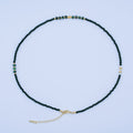 24K Gold plated Shell Pearl Malachite Green Gemstone Bead 18 Inch Necklace | WA - 2871 