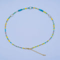 24K Gold plated Shell Pearl Multicolor Crystal Gemstone 16 Inch Necklace | WA - 2967 