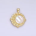 24K Gold plated Shell Pearl Triple Celestial Star Hammered Pendant | AA1342 - DLUXCA
