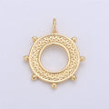 24k Gold plated Ship Wheel Charms Helm Charms for Earring Bracelet Necklace Pendants Nautical Jewelry C-663 - DLUXCA