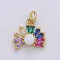 24K Gold plated Silver Rainbow Sun rise Charm D-936 E-001