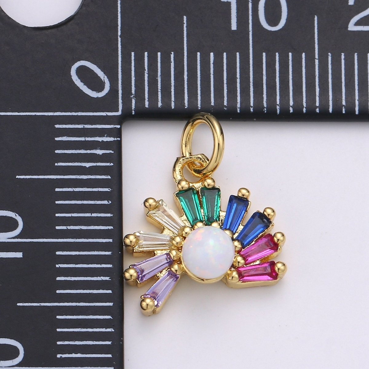 24K Gold plated Silver Rainbow Sun rise Charm D-936 E-001